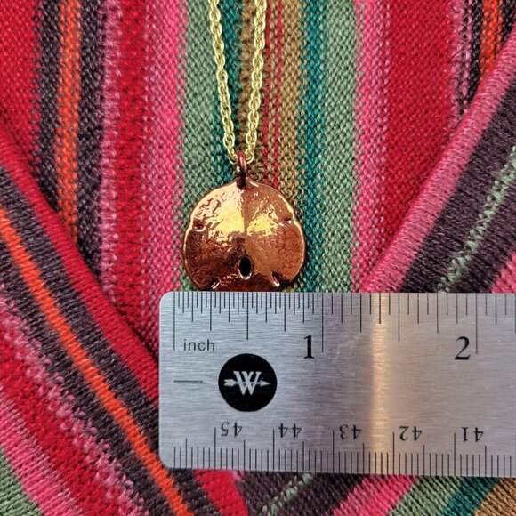 Copper Tone Sand Dollar Necklace Natures Jewelry‎ Gold Tone Chain Beachy - Picture 5 of 10